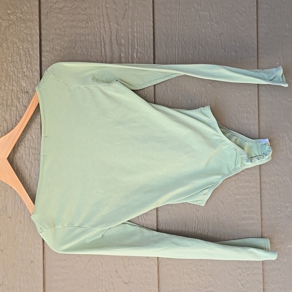 Nasty Girl Sage Green Square Neck high leg Stretch Bodysuit 2XS - Picture 6 of 6